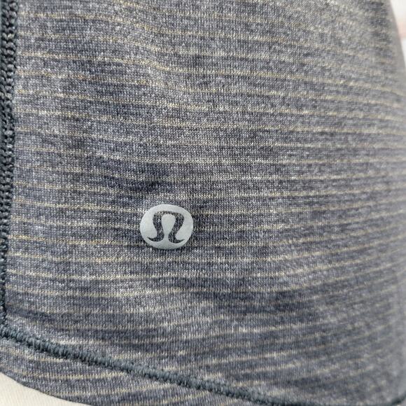 Lululemon Tank Racerback Split Hem Tie Up Grey Striped - Picture 4 of 5